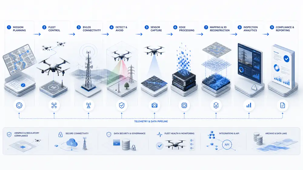 Vertex Consulting Autonomous drone systems workflow diagram
